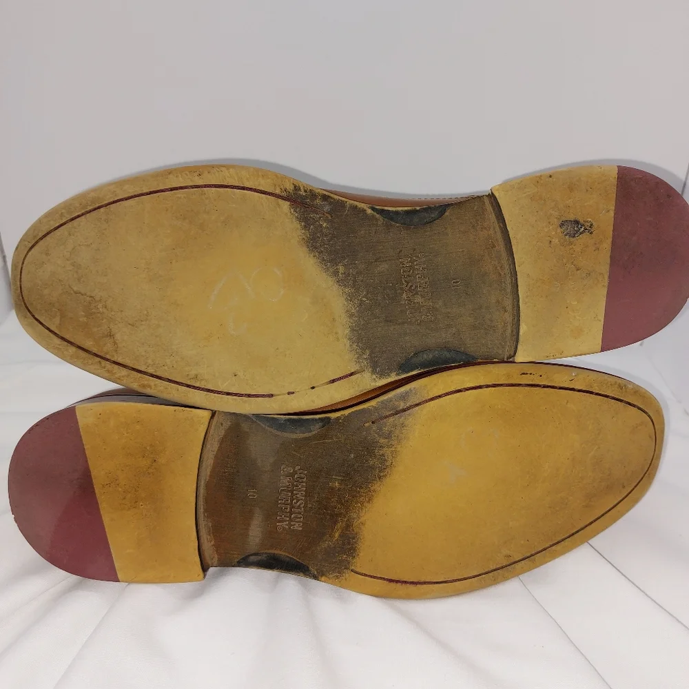 Johnston & Murphy Men’s Sz‎ 12 Conard Cap Toe Oxfords Full Grain Brown 20-8682